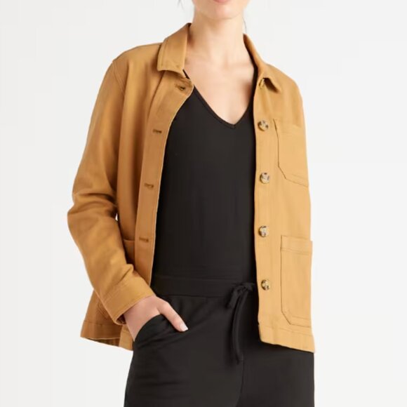 Quince Organic Comfort Stretch Chore Jacket Tobacco Small - Picture 6 of 6